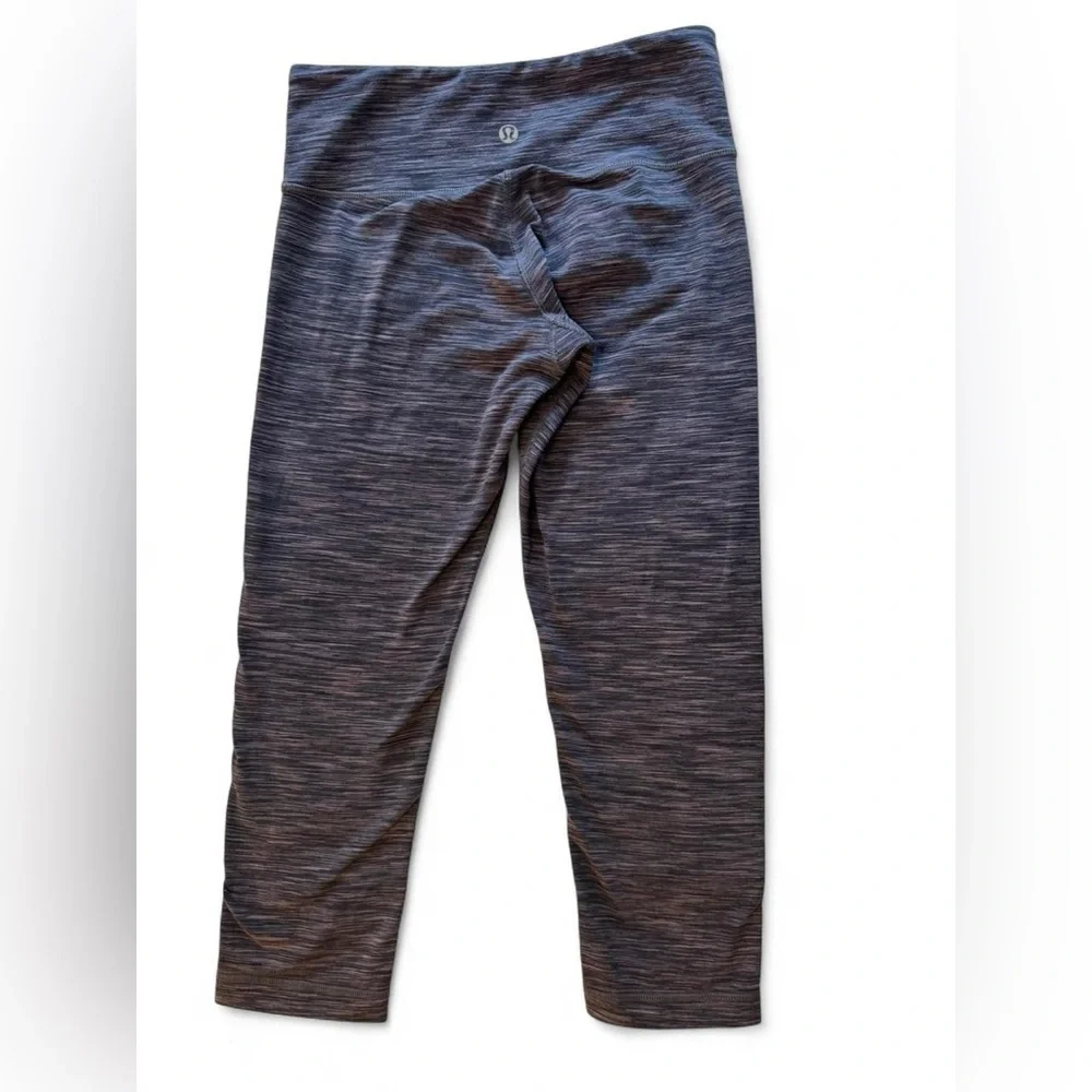 2012 Lululemon Wunder Under Crop Space Dye Black Coal Size 4 High Rise